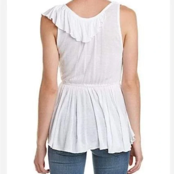 FREE PEOPLE Float Away Asymmetrical Ruffle Tank - Picture 4 of 15